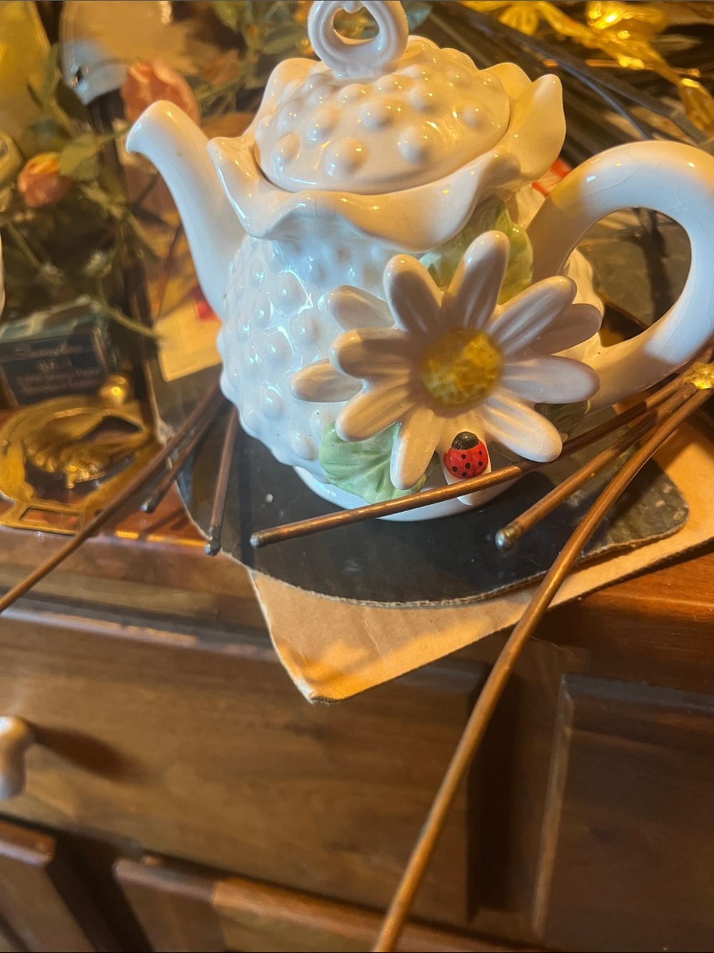 Vintage White Hobnail Milk Glass Creamer with Handles Al - Picture 3 of 3